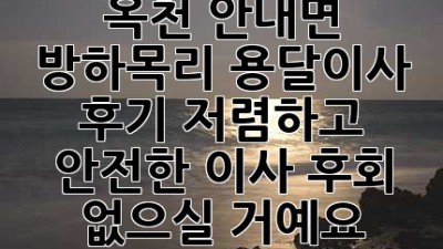 옥천 안내면 방하목리 용달이사 후기: 저렴하고 안전한 이사, 후회 없으실 거예요!