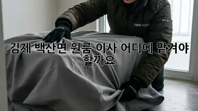 김제 백산면 원룸 이사, 어디에 맡겨야 할까요?