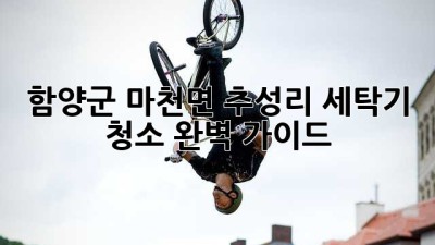 함양군 마천면 추성리 세탁기 청소 완벽 가이드