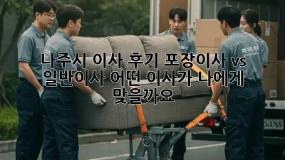 나주시 이사 후기: 포장이사 vs 일반이사, 어떤 이사가 나에게 맞을까요?